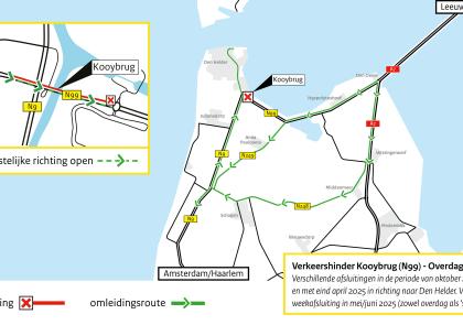 Omleidingsroute Kooybrug overdag